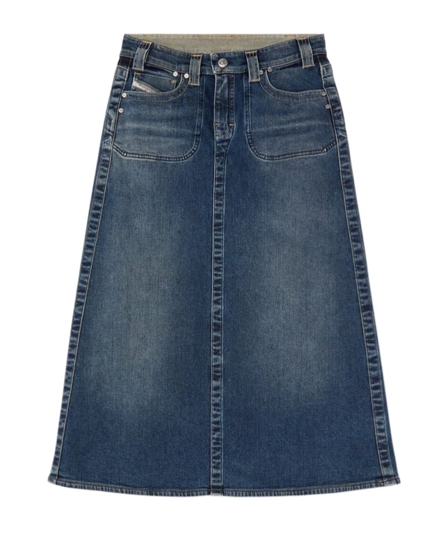 Diesel De-pago-s Long Skirt In Blue