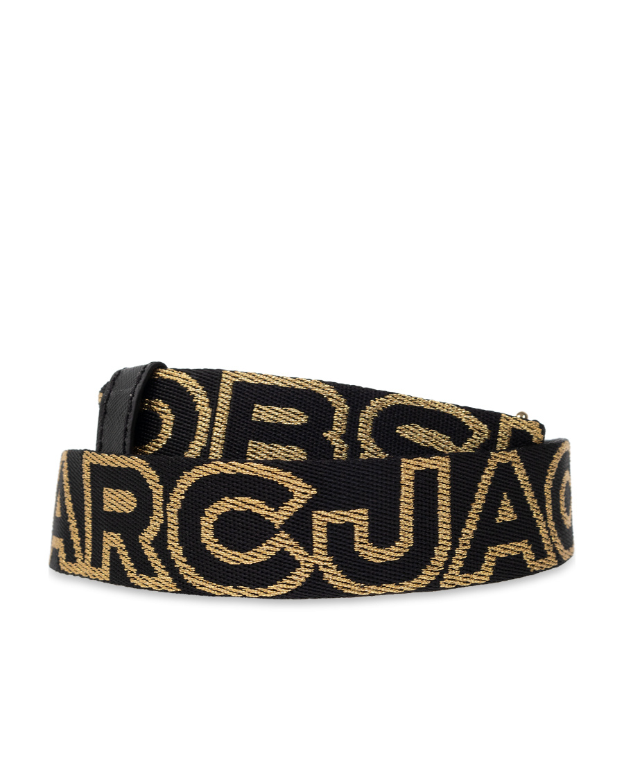 Marc Jacobs The Thin Strap Logo-print Strap In Black