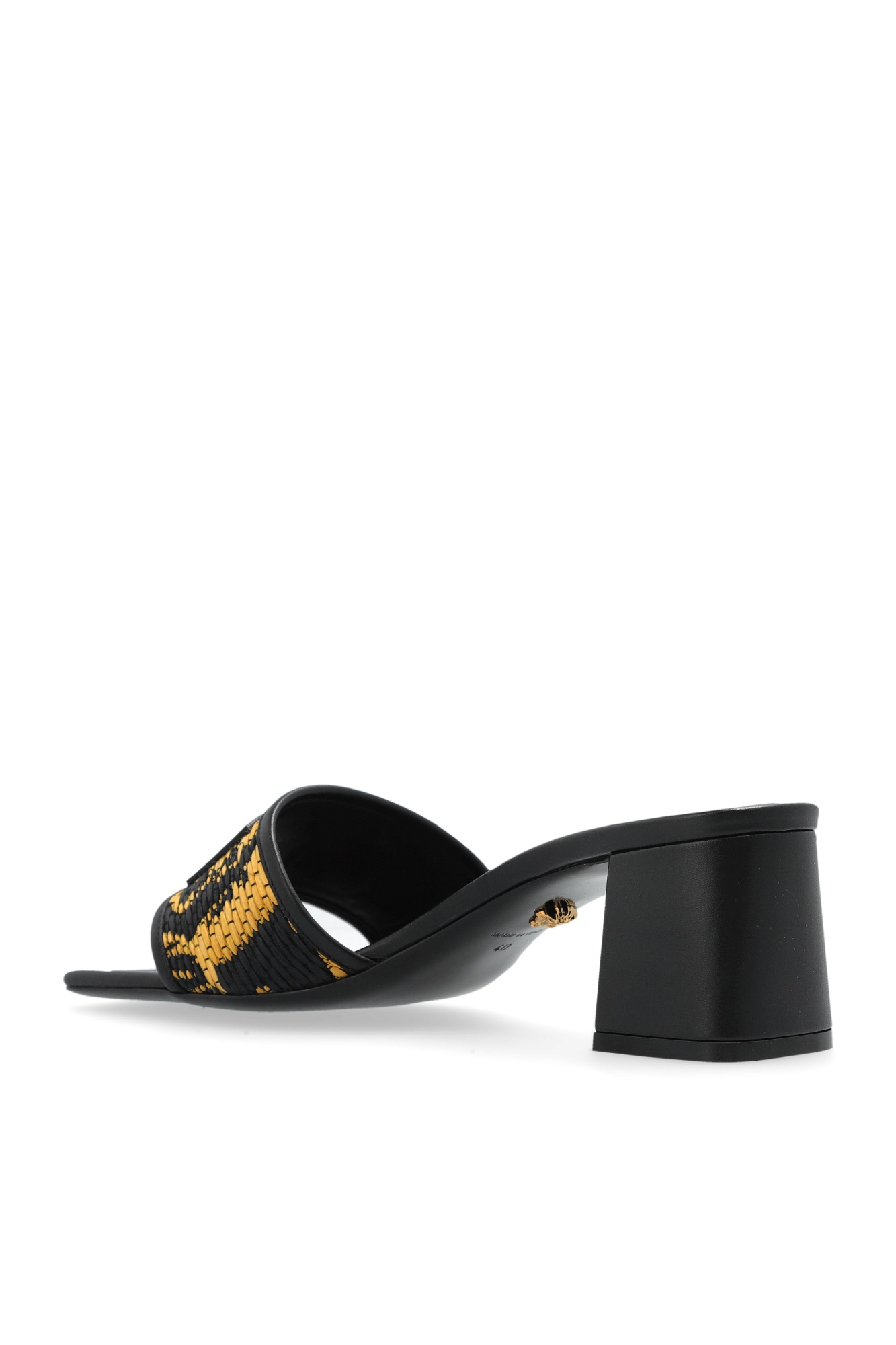 Versace Theia Barocco Square Open Toe Sandals In Black