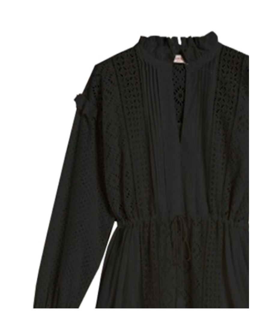 Twinset Lotus Leaf Edge Dress In Black