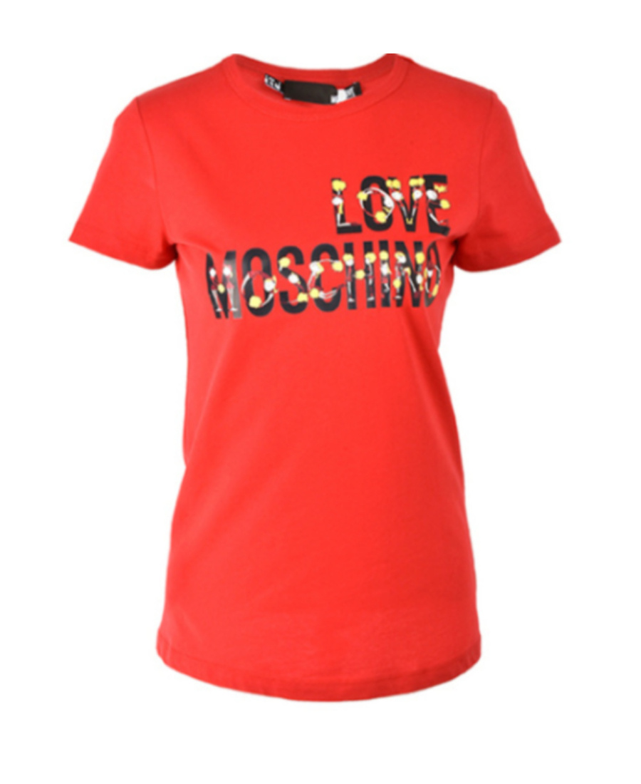 Moschino Cartoon Letter Logo T-shirt In Red
