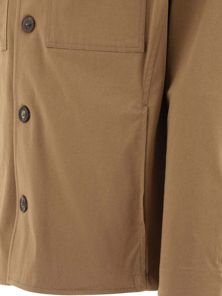 Lardini Overshirt With Breast Pockets Jackets Brown In Brown