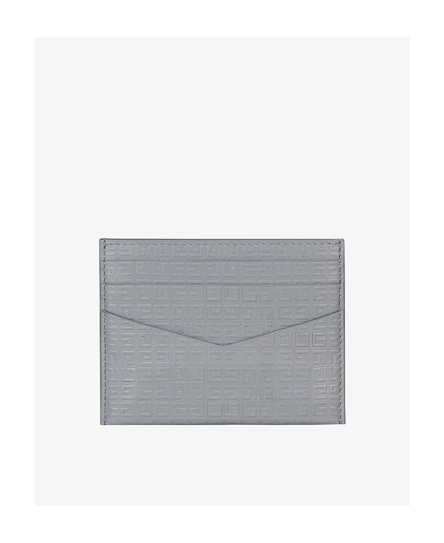 Givenchy 4g-embossed Cardholder In Gray