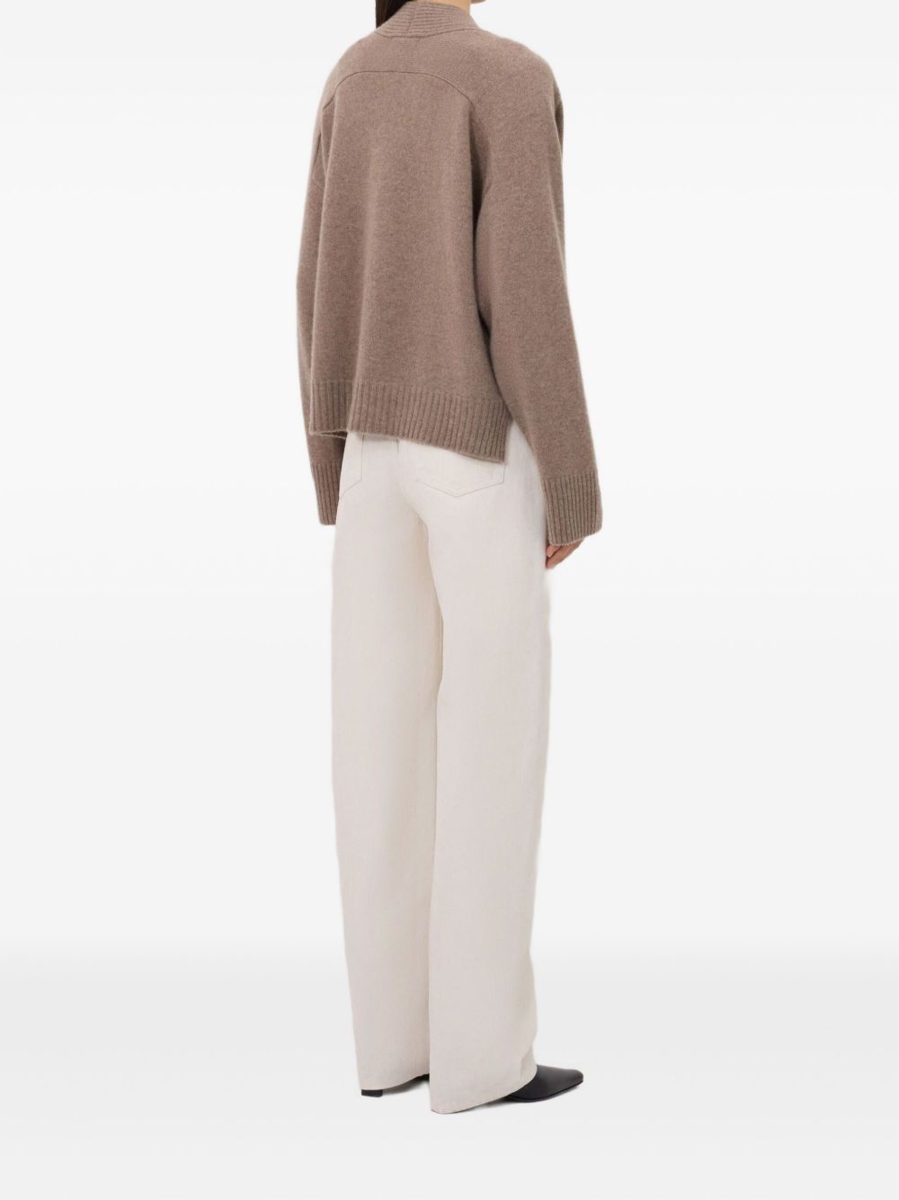 Loulou De Saison Kaia Lds Anthracite Grey Cashmere Cardigan In Brown