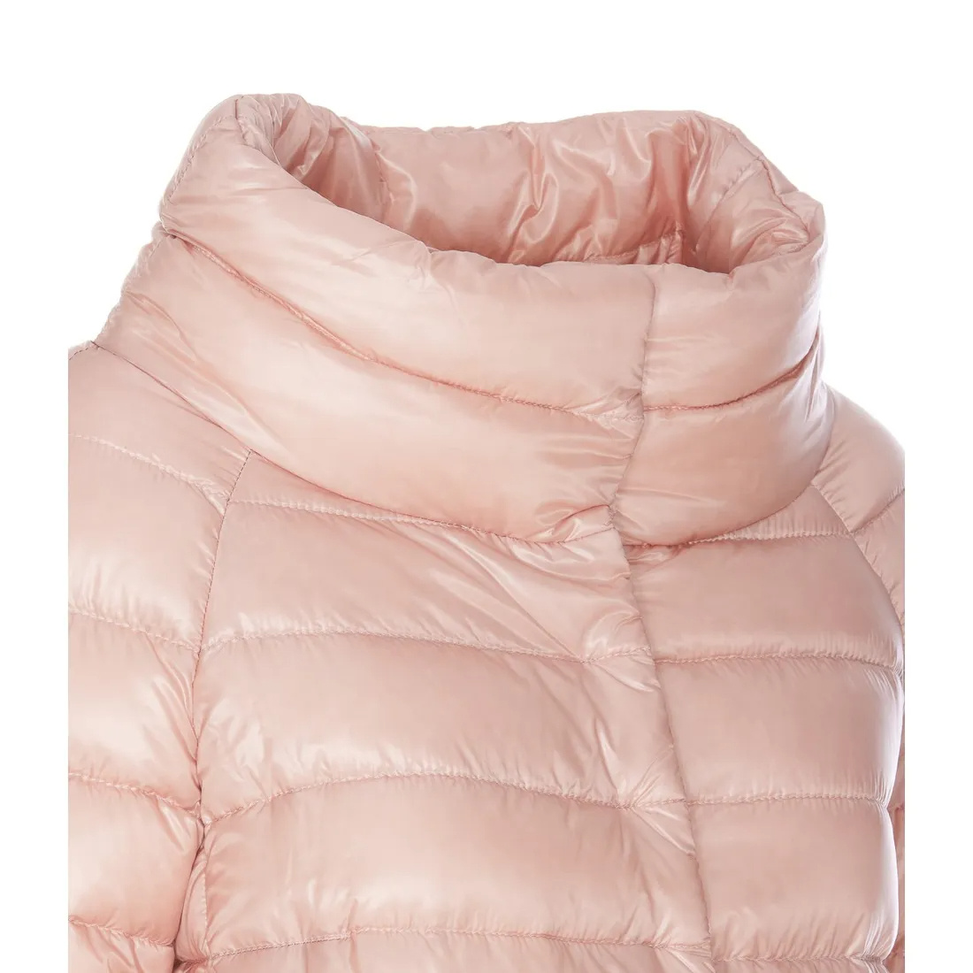 Herno Funnel Neck Straight Hem Down Jacket In Pink