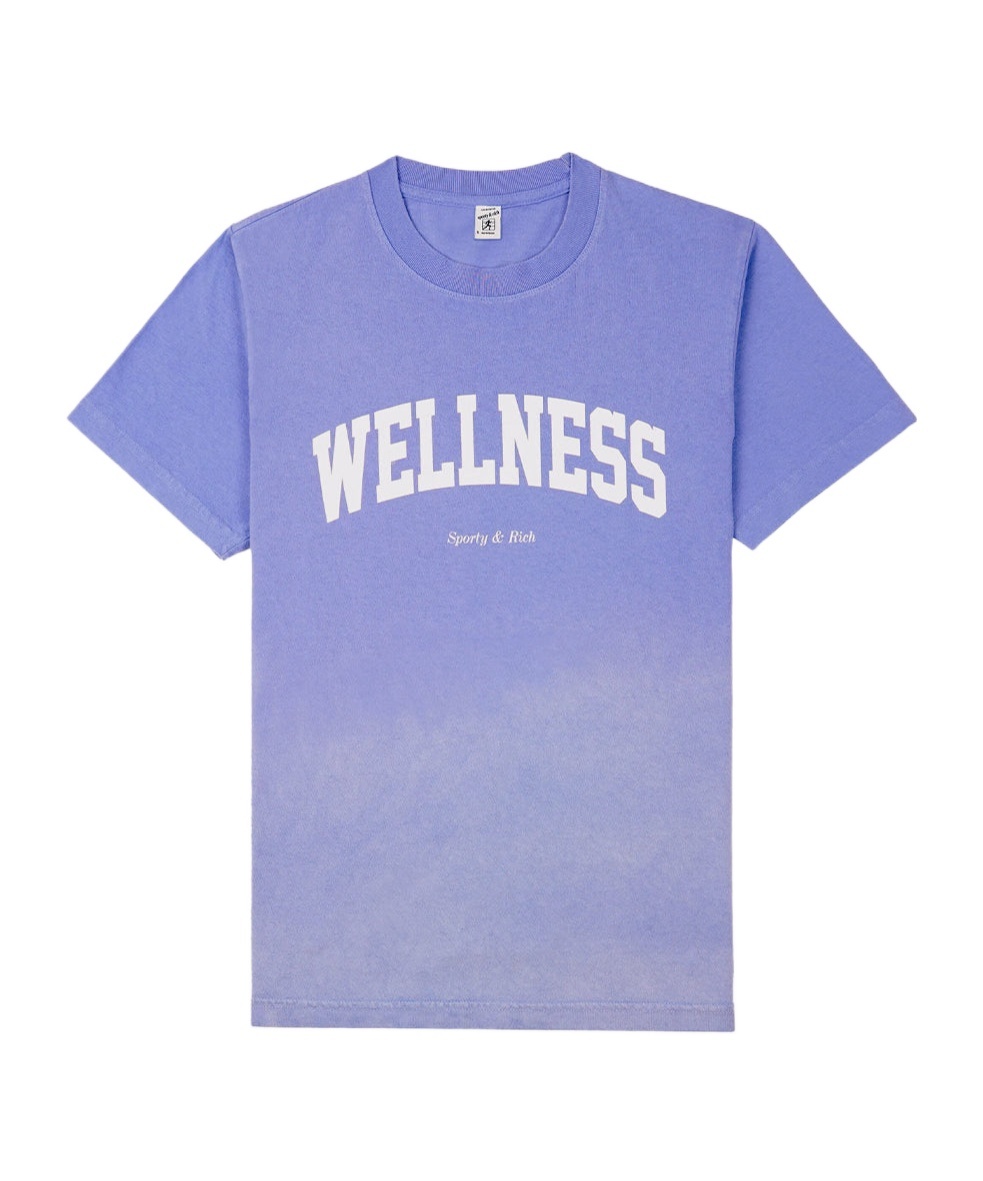 Shop Sporty And Rich Wellness Ivy Dipped T-shirt In Blue