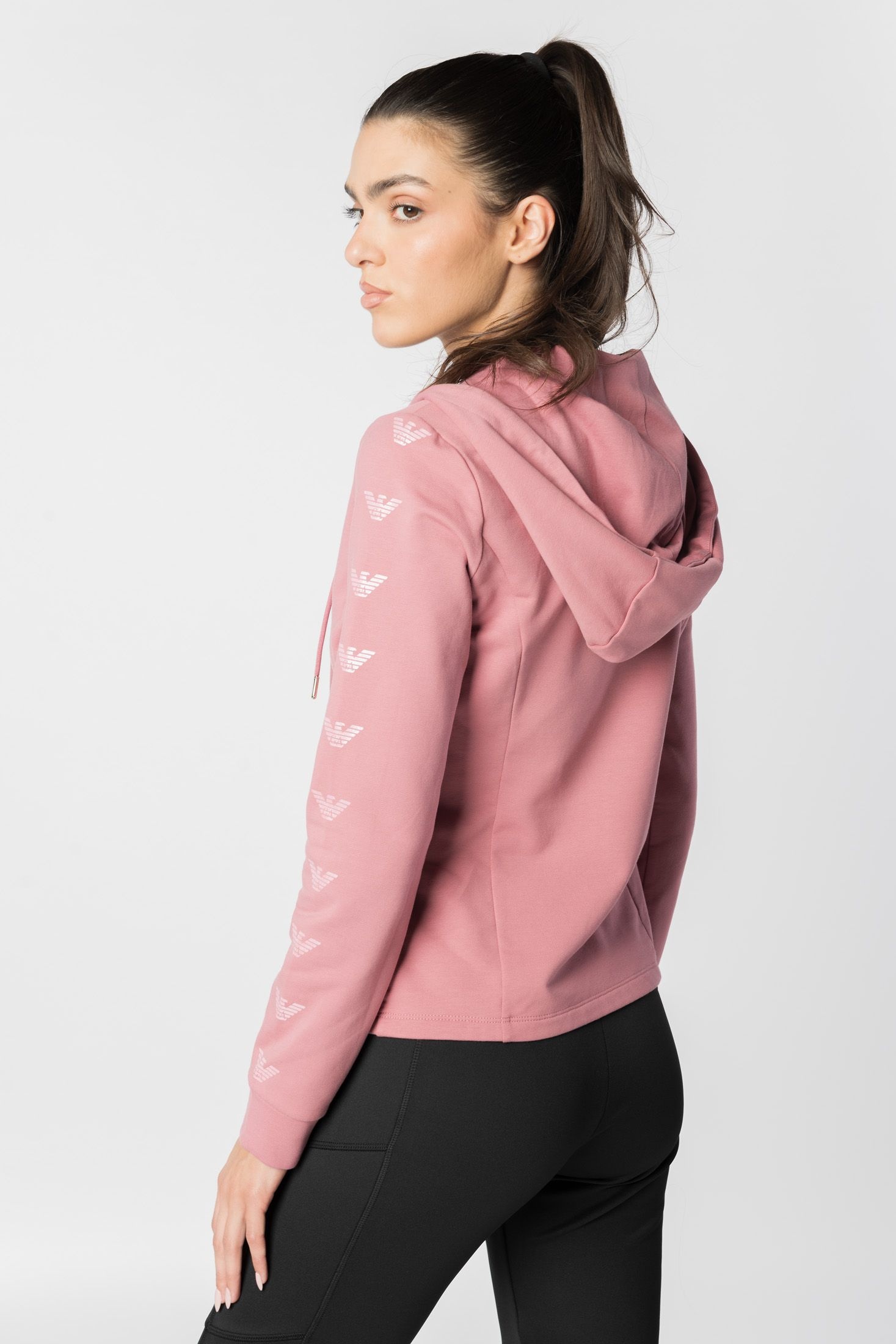 Shop Ea7 Logo And Hat Casual Jacket In Pink