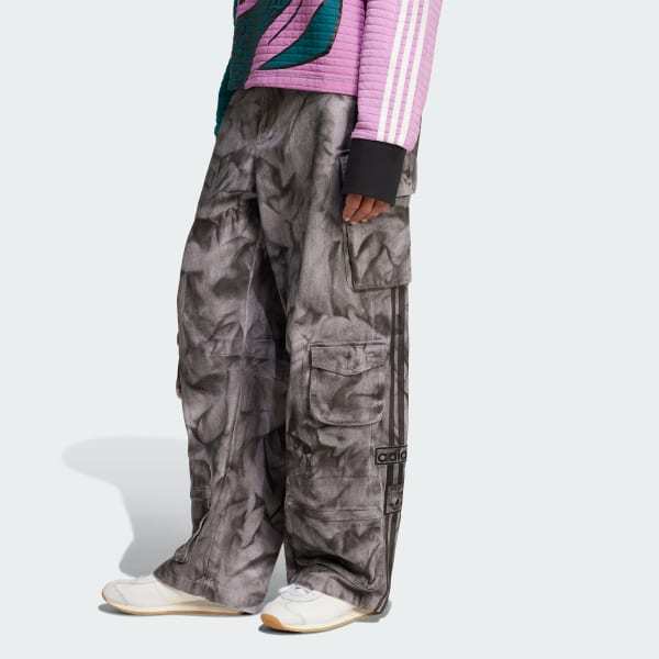 Shop Adidas Originals Camouflage-print Cargo Trousers In Gray