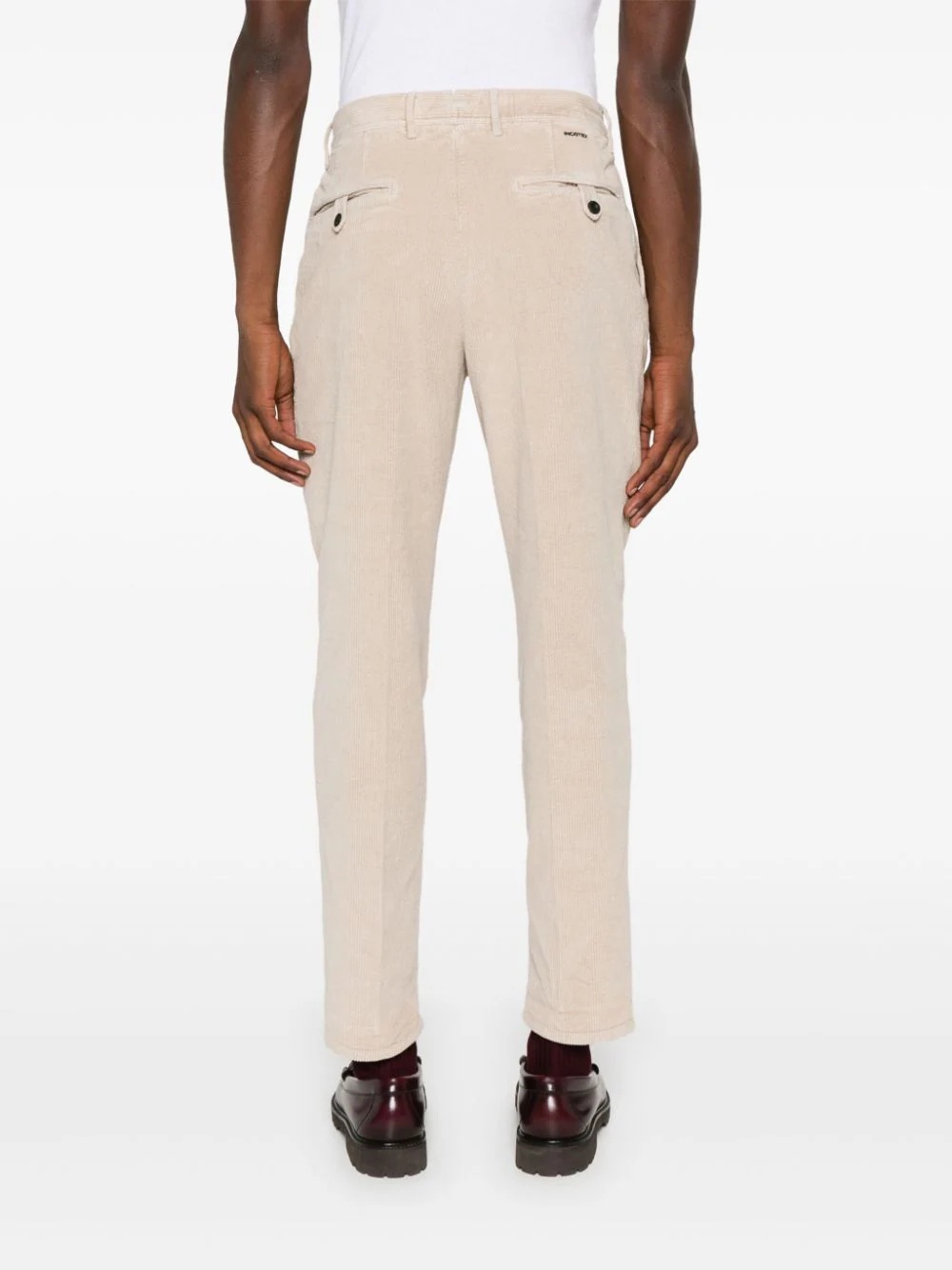 Incotex Tapered-leg Corduroy Trousers In Nude