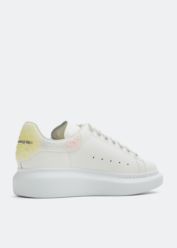 ALEXANDER MCQUEEN CRYSTAL-EMBELLISHED LEATHER SNEAKERS
