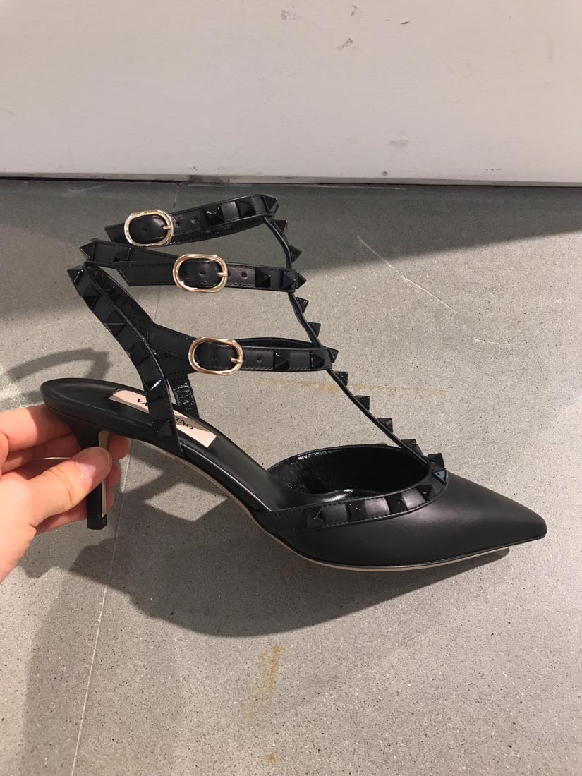 Valentino Garavani Patent Rockstud Pumps With Matching Straps And Studs 65 Mm Woman Black 41.5 In Black