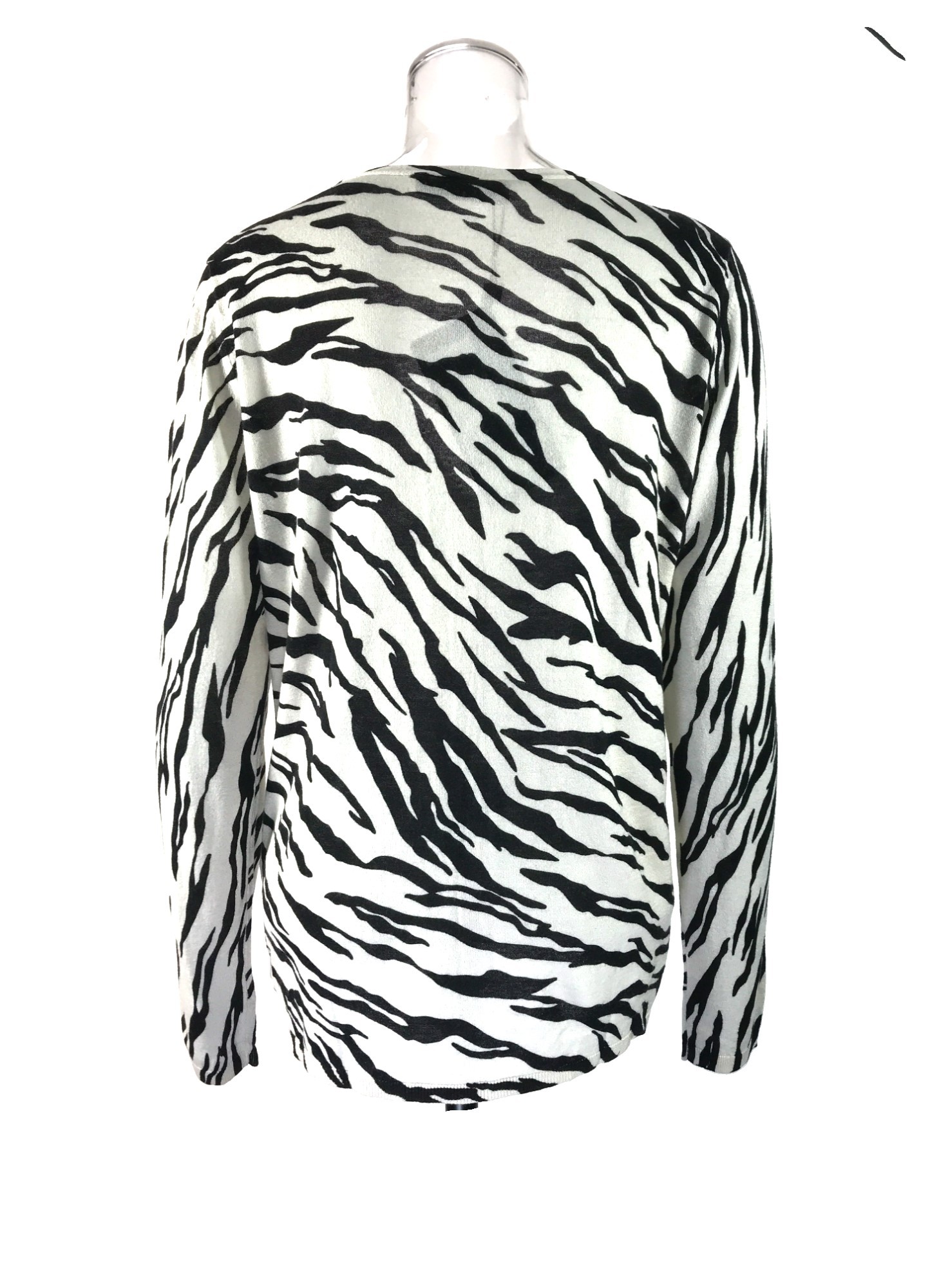 Max Mara Zebra Knitted Cardigan In White