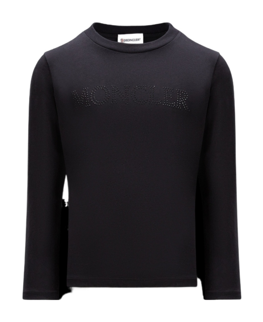 Moncler Logo Long-sleeved T-shirt In Black