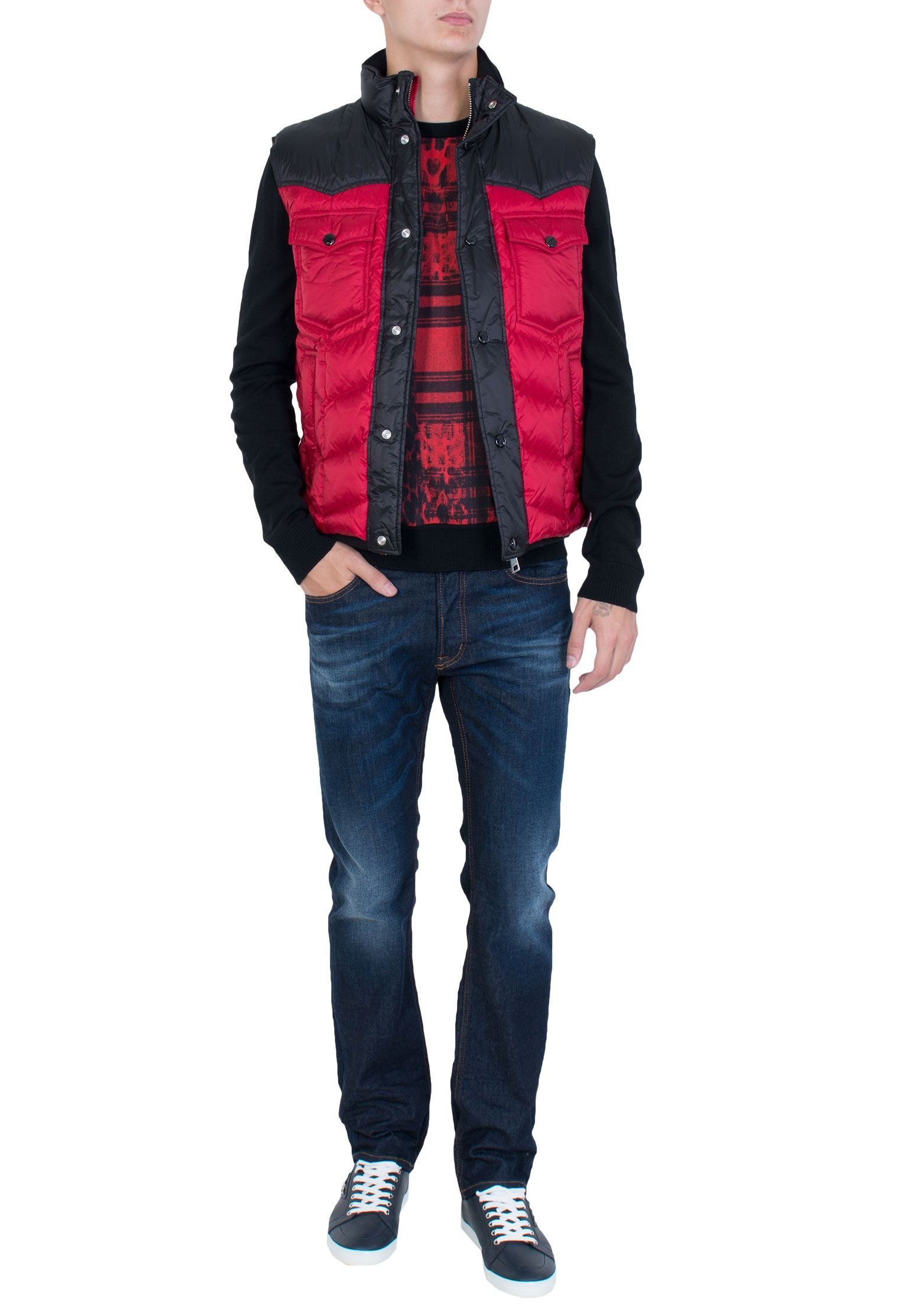 Just Cavalli Vest Type Down Jacket In Red