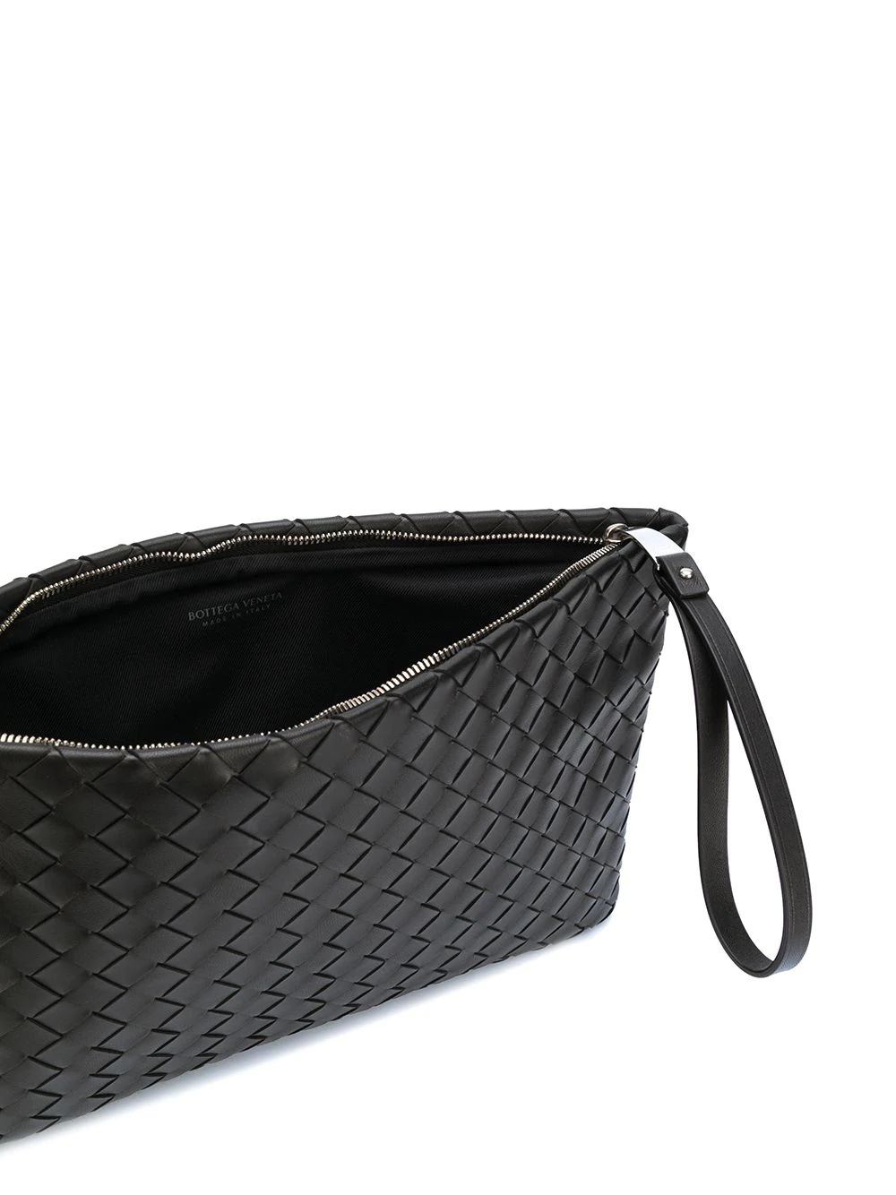 Bottega Veneta Large Intrecciato Pouch In Black