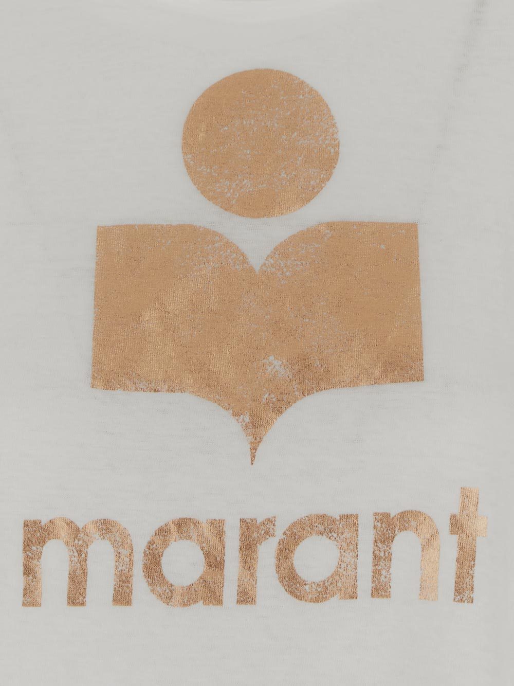 Isabel Marant Étoile 'metallic Crew Neck Graphic Print T-shirt' In White