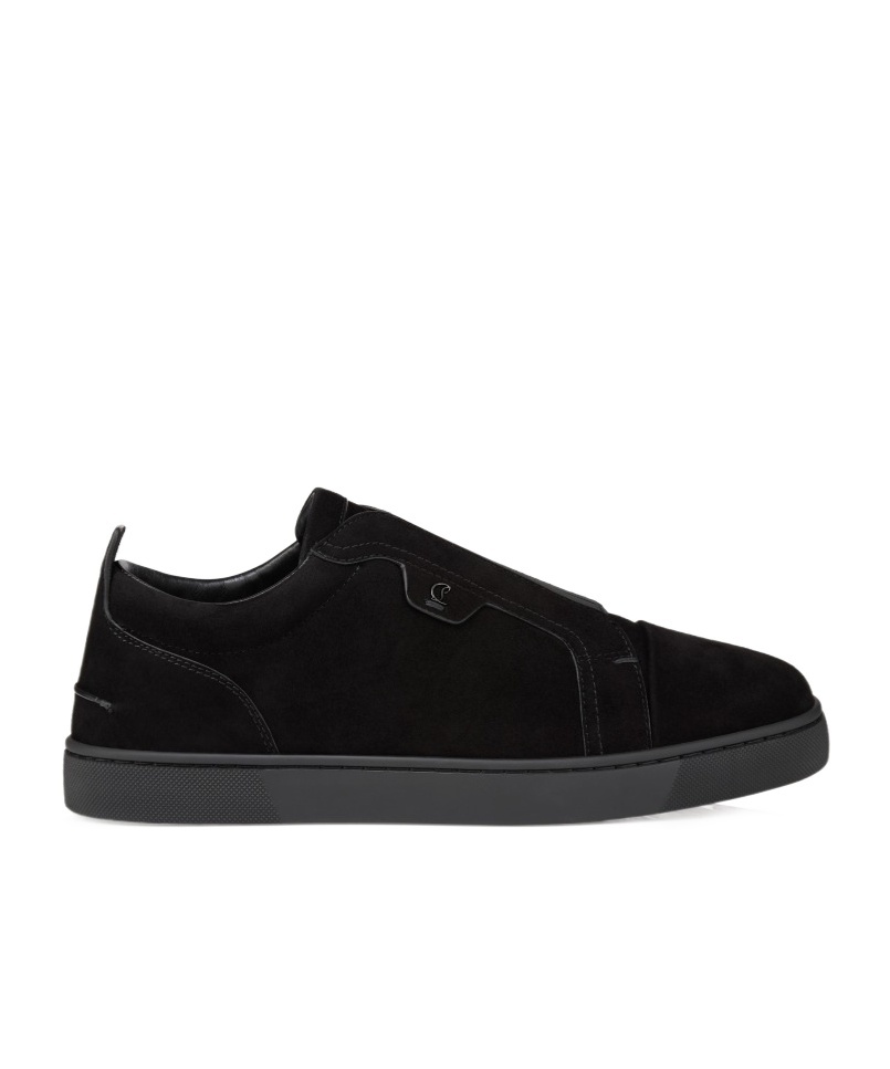 Christian Louboutin St. Louis Suede Slip-on Sneakers In Black