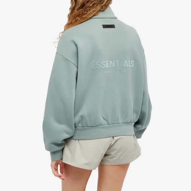 Essentials Fullzip Cotton-blend Jacket In Green