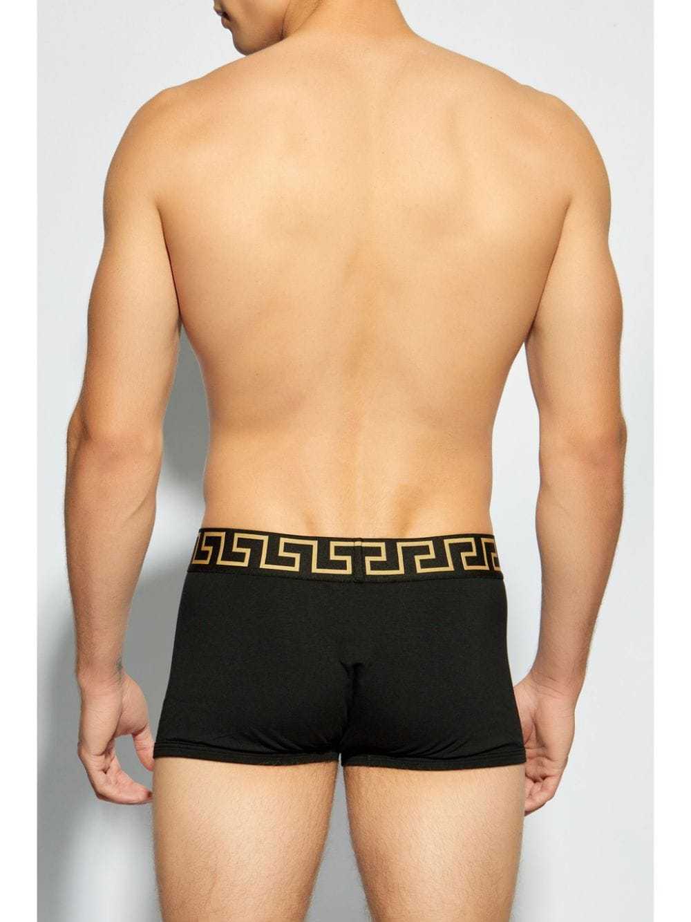 Versace Greca Jacquard Boxer Shorts In Black