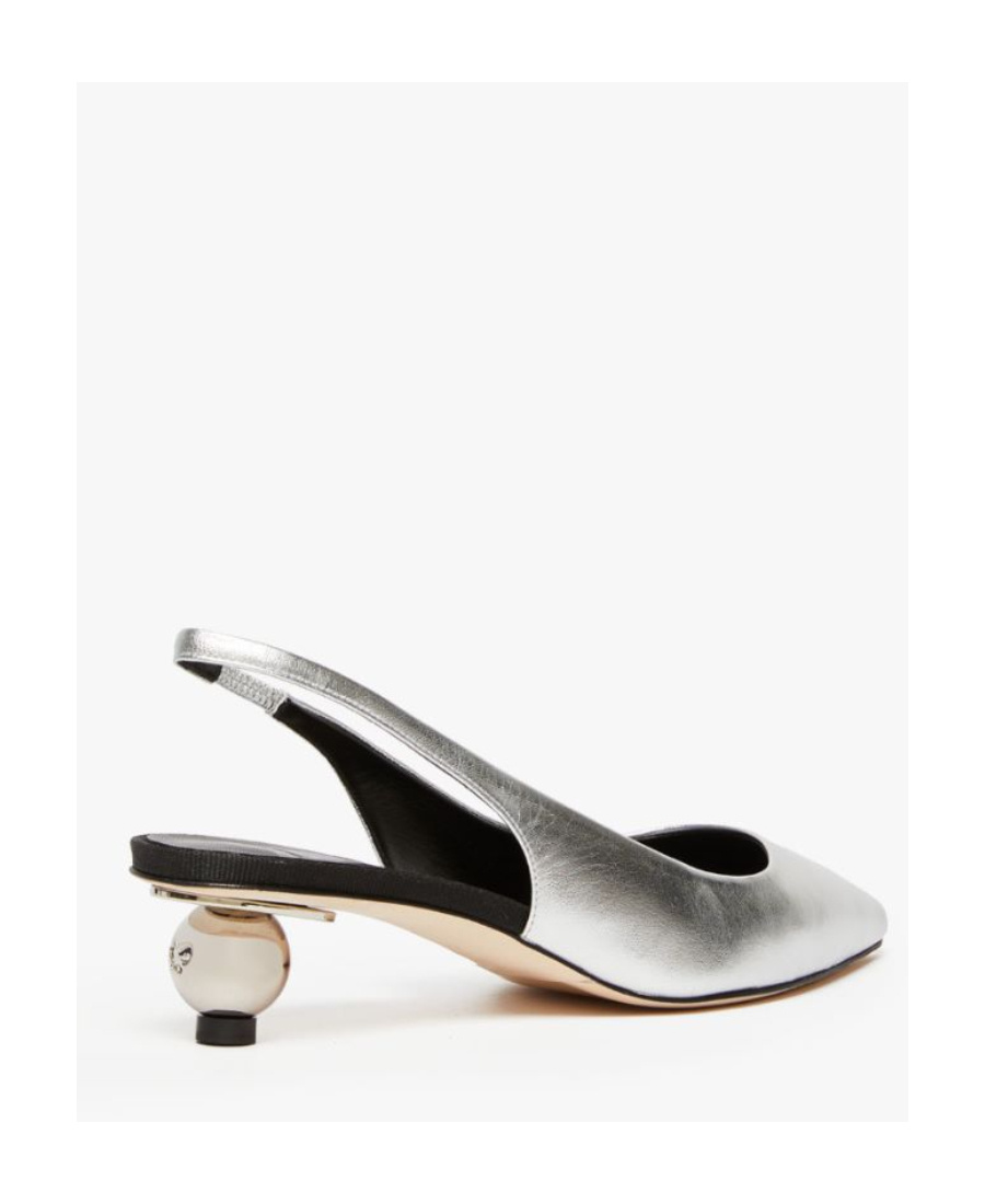 Weekend Max Mara Gallico Silver Slingback Pumps In White