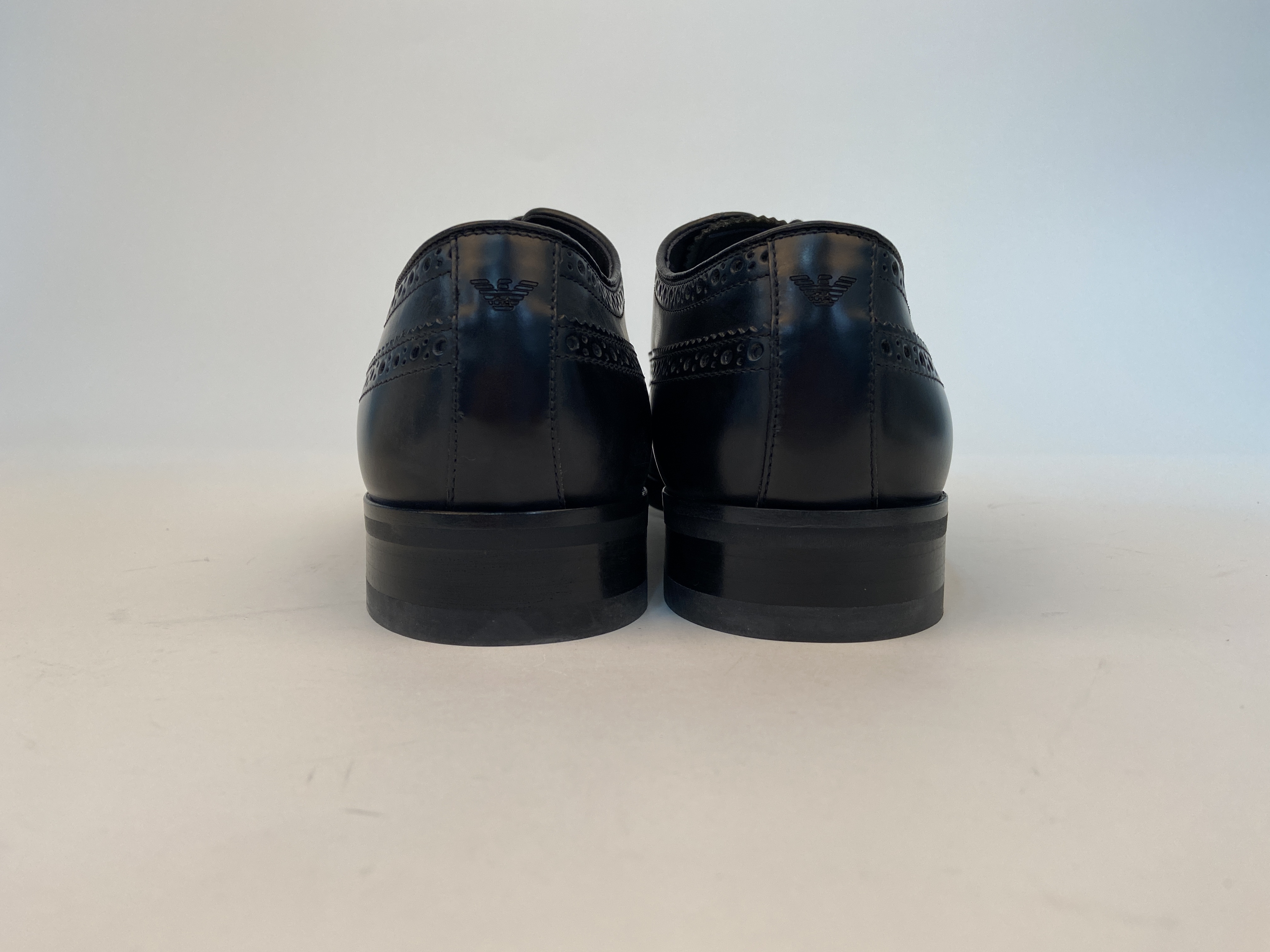 Emporio Armani Logo Business Casual Shoes In Black
