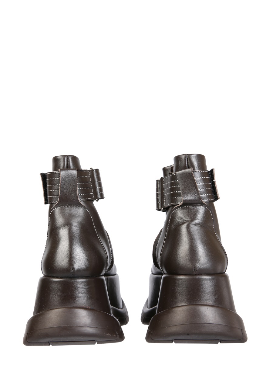 Sunnei Platform Ankle Boots In Black