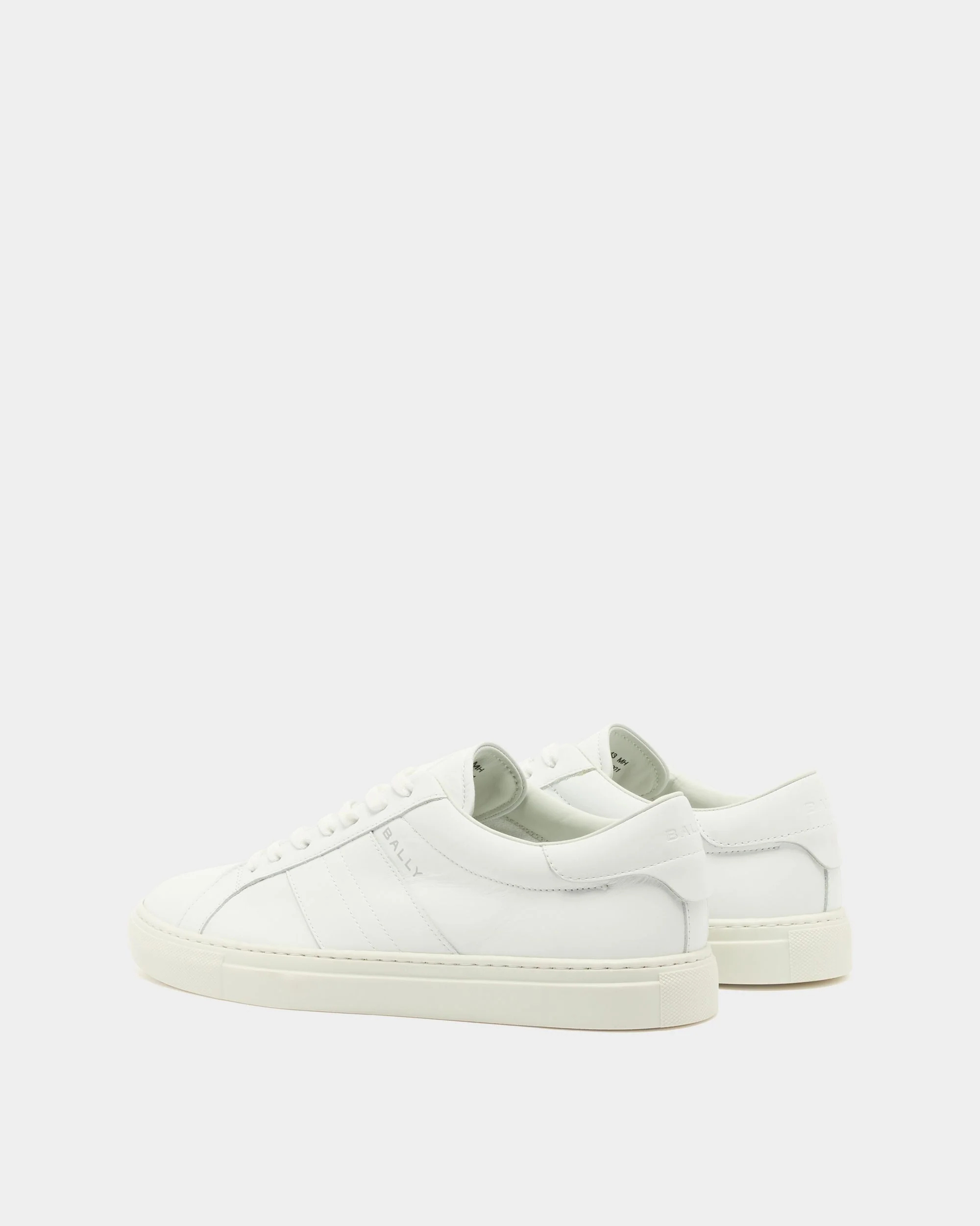 Bally Hedon Leather Sneakers In White