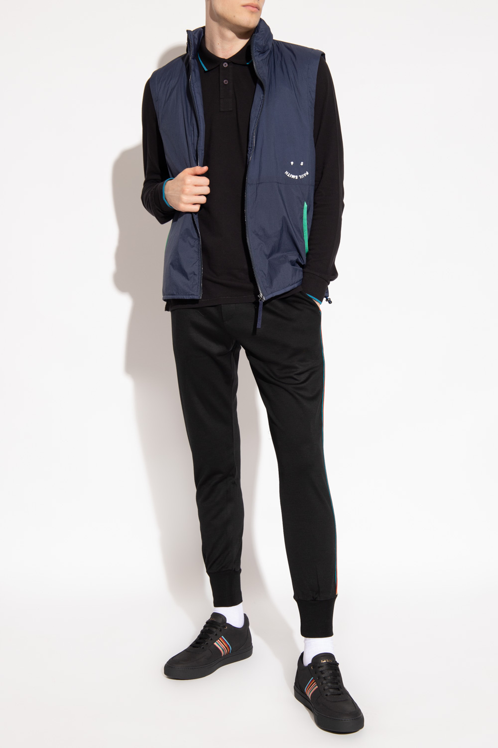 Ps By Paul Smith Zip-up Hooded Gilet In Blue