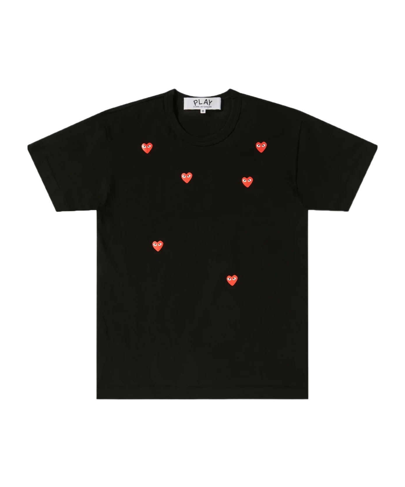 Comme Des Garçons Play Scattered Hearts Cotton T-shirt In Black
