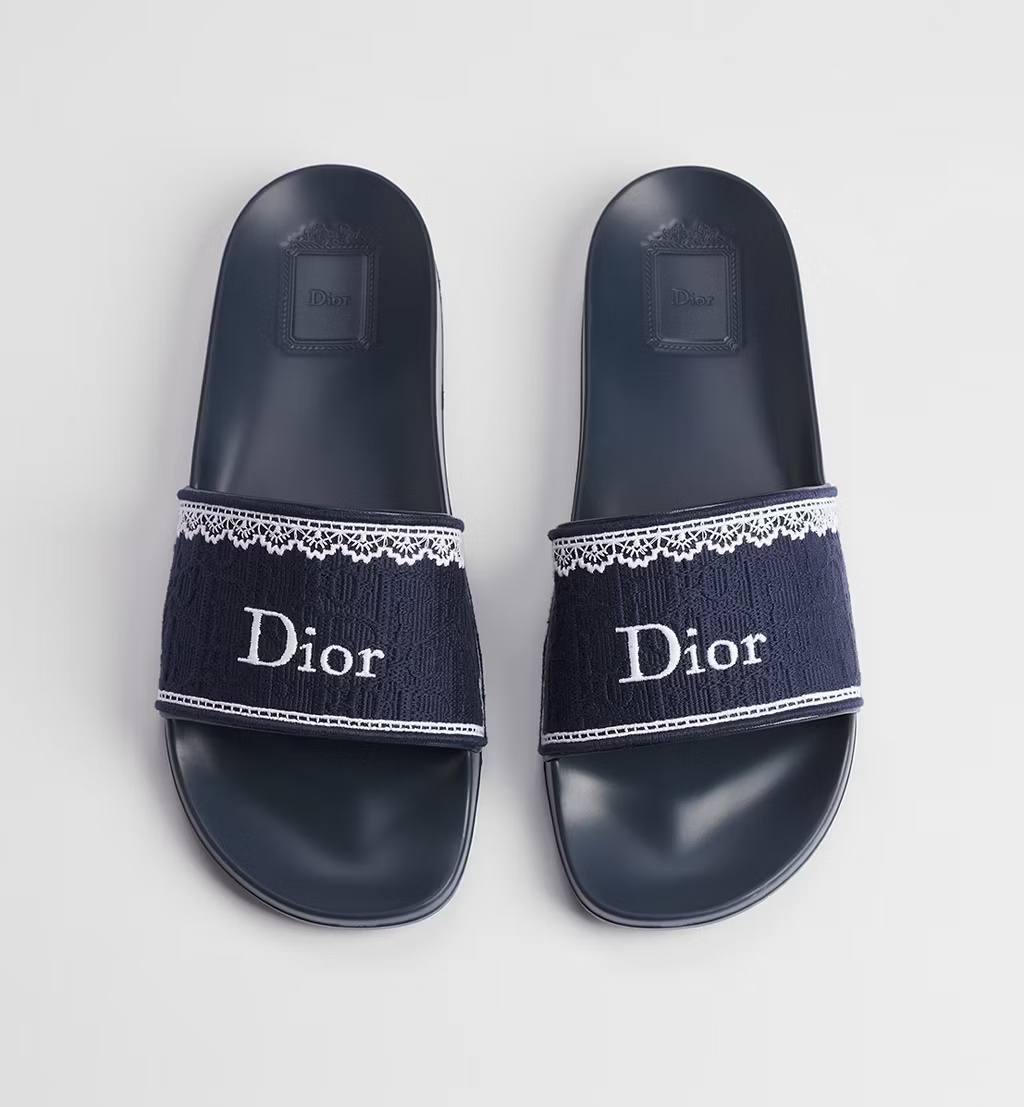 Dior Dentelle Slide In Blue