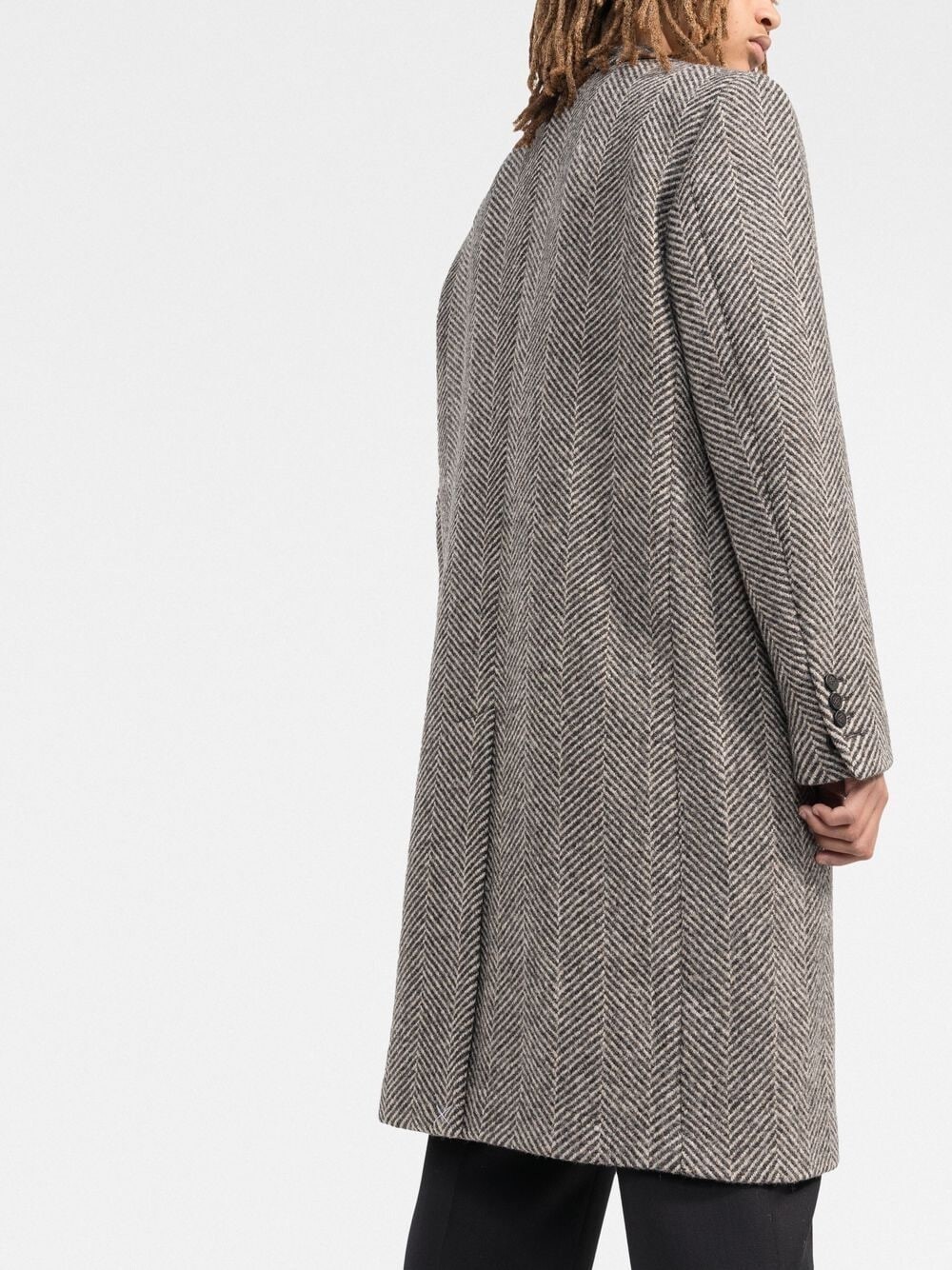 Golden Goose Logo-patch Single-breasted Coat In Gray