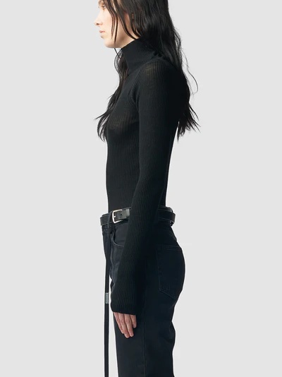 Ann Demeulemeester Tess High Neck Knit Sweater In Black