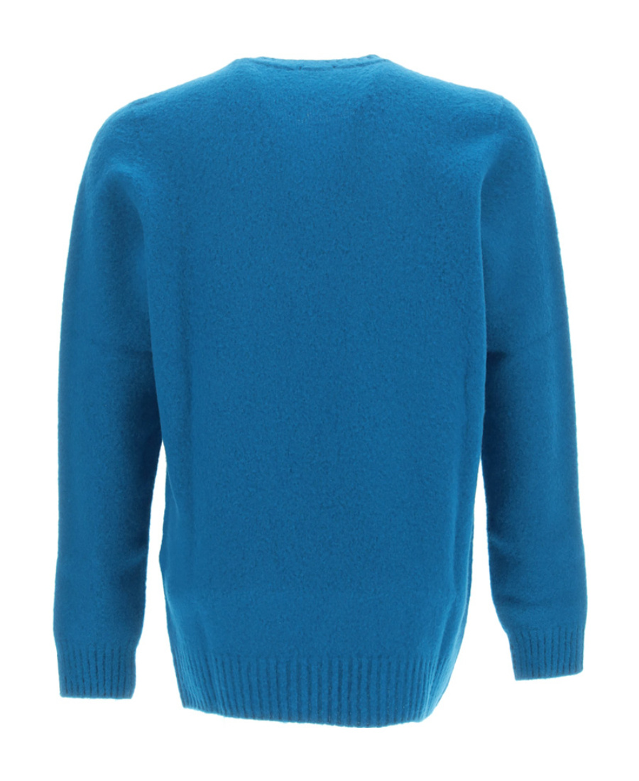 Drumohr Brushed-effect Crew-neck Wool Jumper In Blue