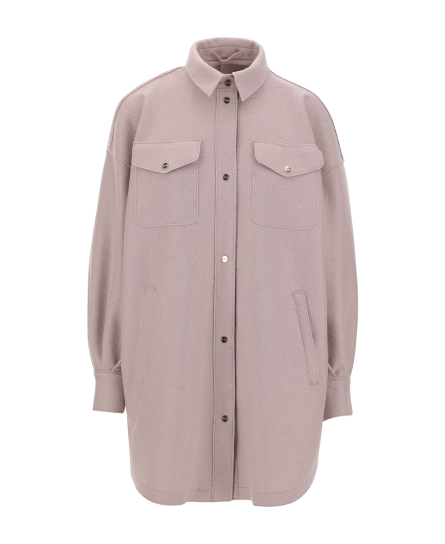 Herno Felted-finish Virgin Wool Shirt In Purple