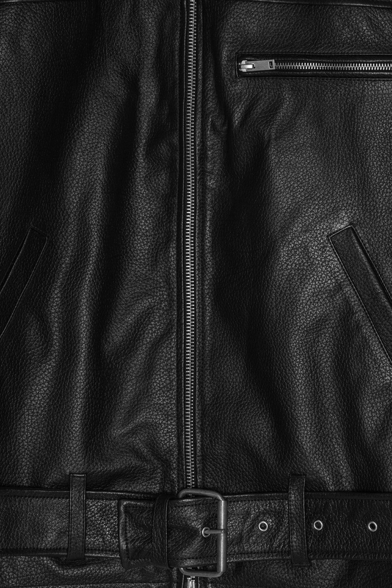 Remain Birger Christensen Black Oversize Leather Jacket In Black