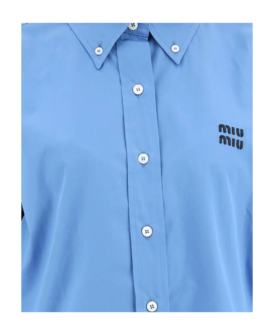 Miu Miu Poplin Shirt In Blue