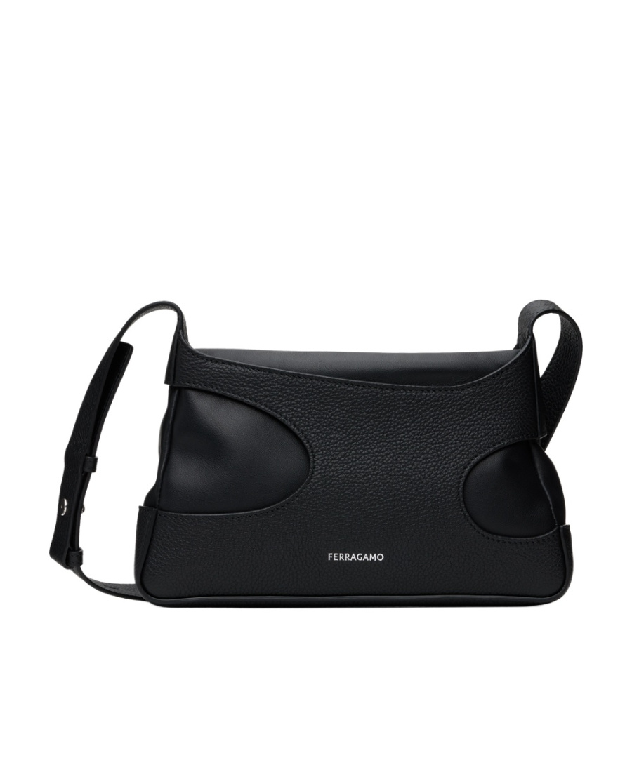 Ferragamo Black Mini Cutout Detailing Bag In Black
