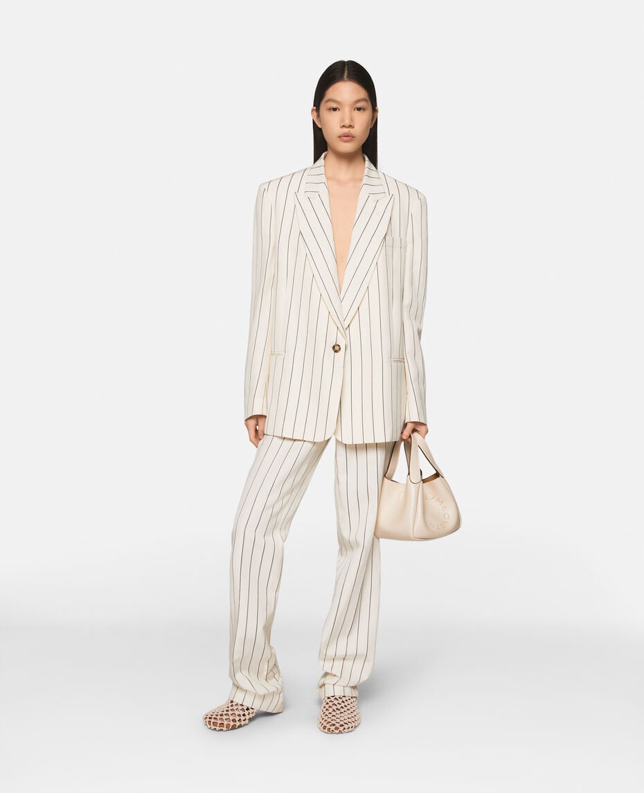Stella Mccartney Striped Trousers In White