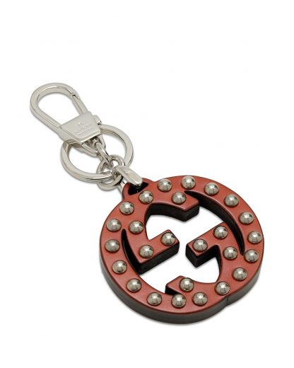 Gucci Double G Key Chain In Red