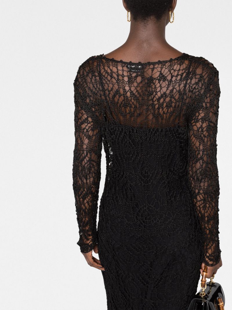 Tom Ford Lace-patterned Pencil Dress In Black