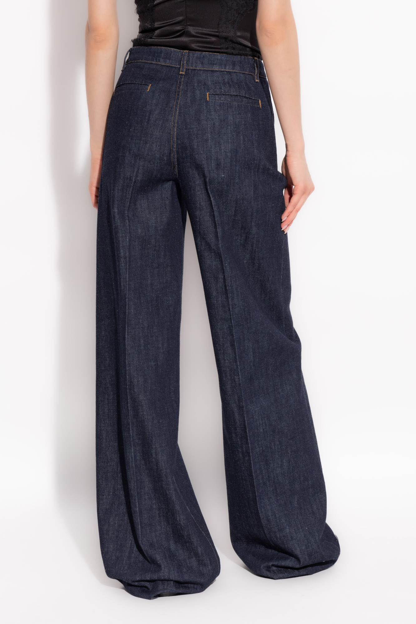 Dolce & Gabbana High-waisted Flared Jeans In Black