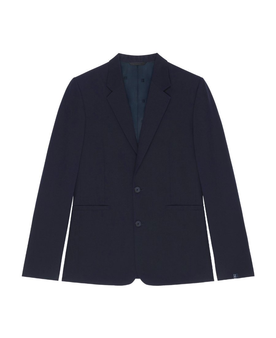 Givenchy Wool Single-breasted Blazer In Blue
