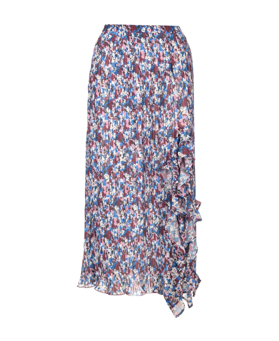 Ganni Printed Georgette Midi Skirt In Multicolor