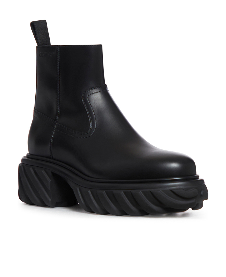 Shop Off-white Exploration Motor Leather Boots In Black