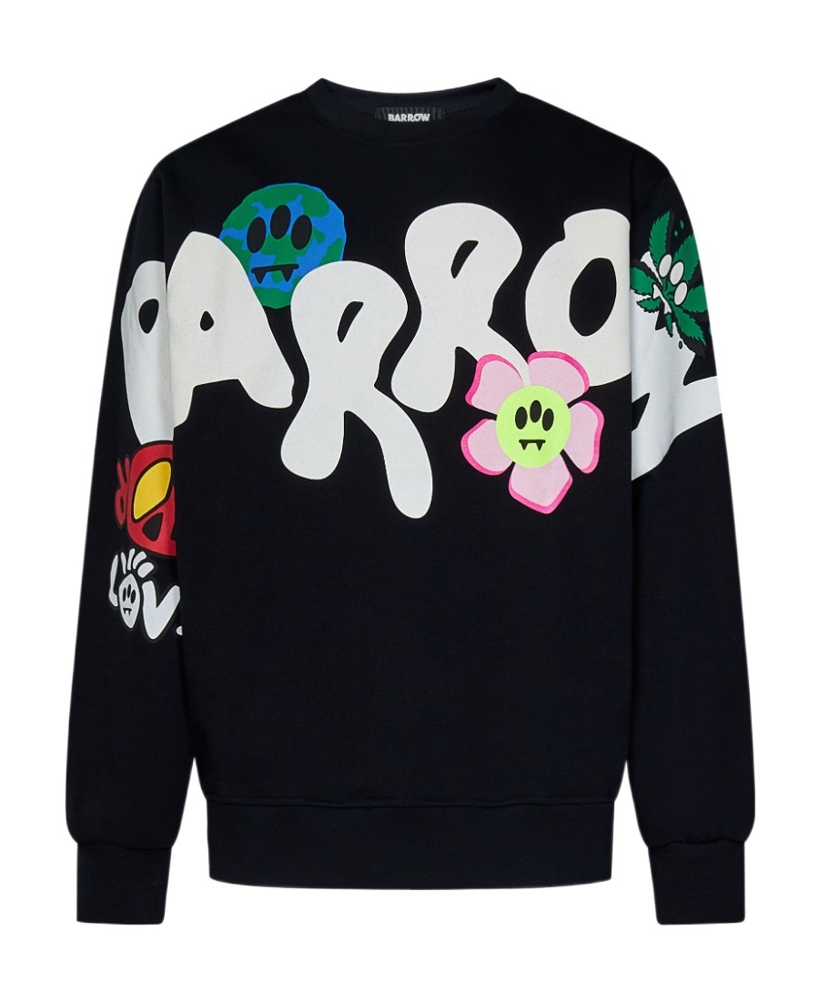 Barrow Logo-print Cotton Sweatshirt In Black
