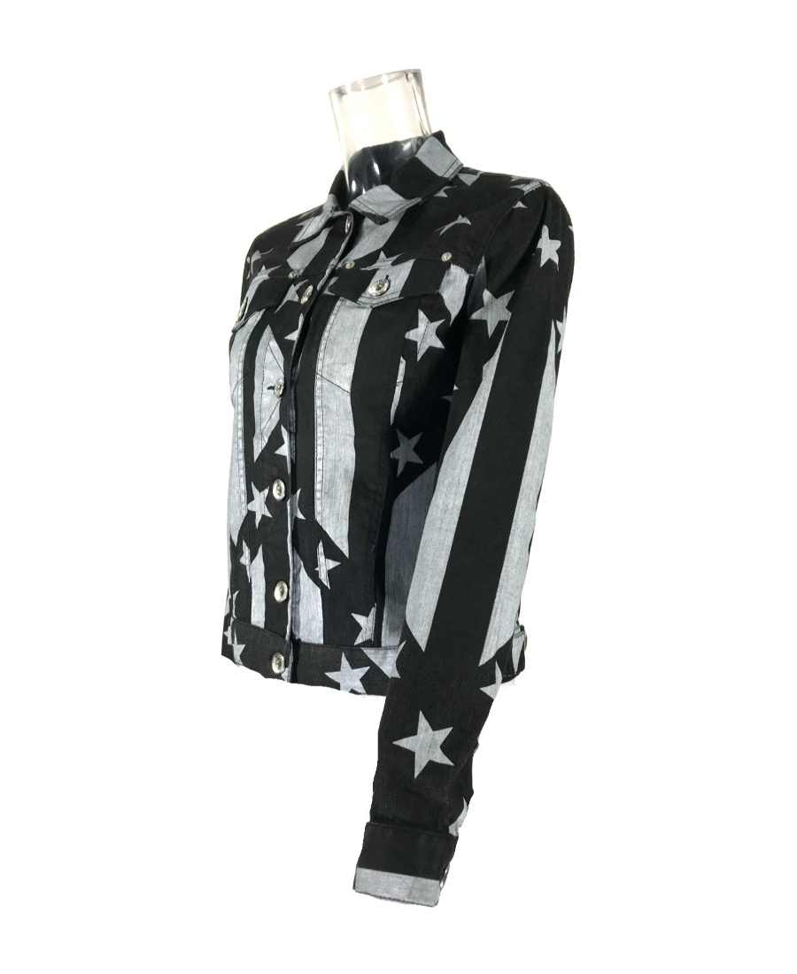 Moschino Logo Denim Jacket In Black