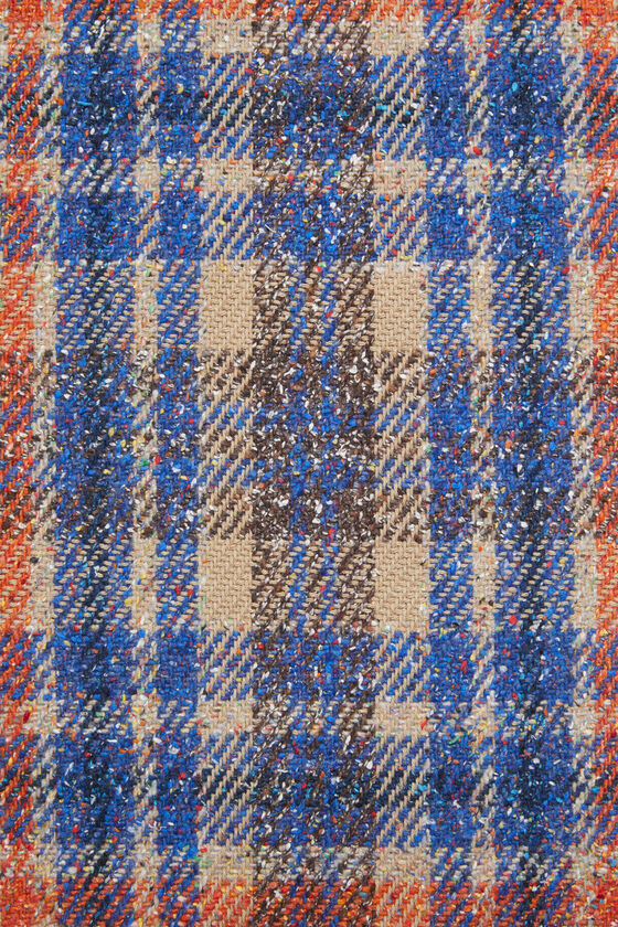 Shop Acne Studios Plaid Fringe Scarf In Multicolor
