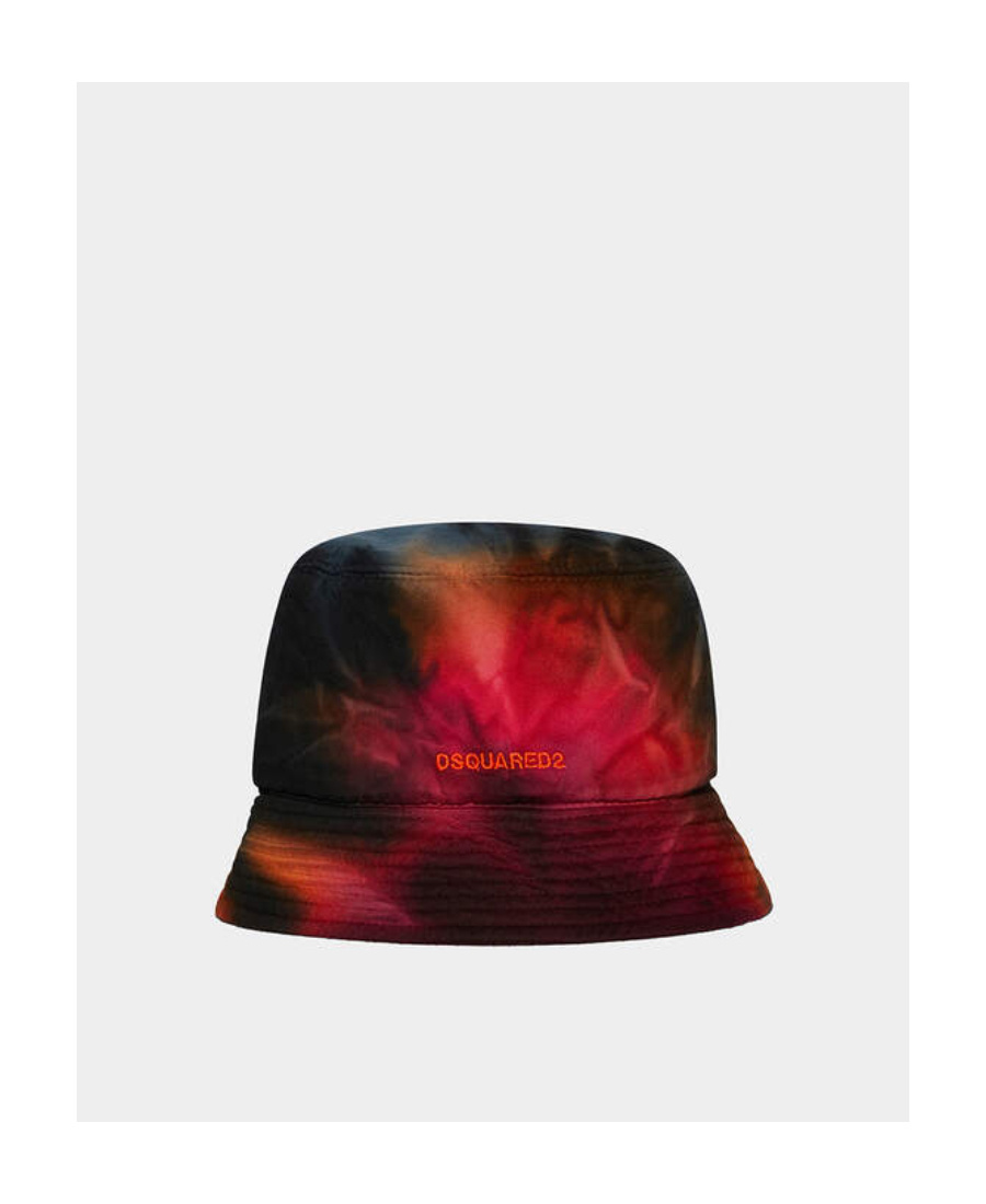Dsquared2 Tie-dye Embroidered-logo Bucket Hat In Black