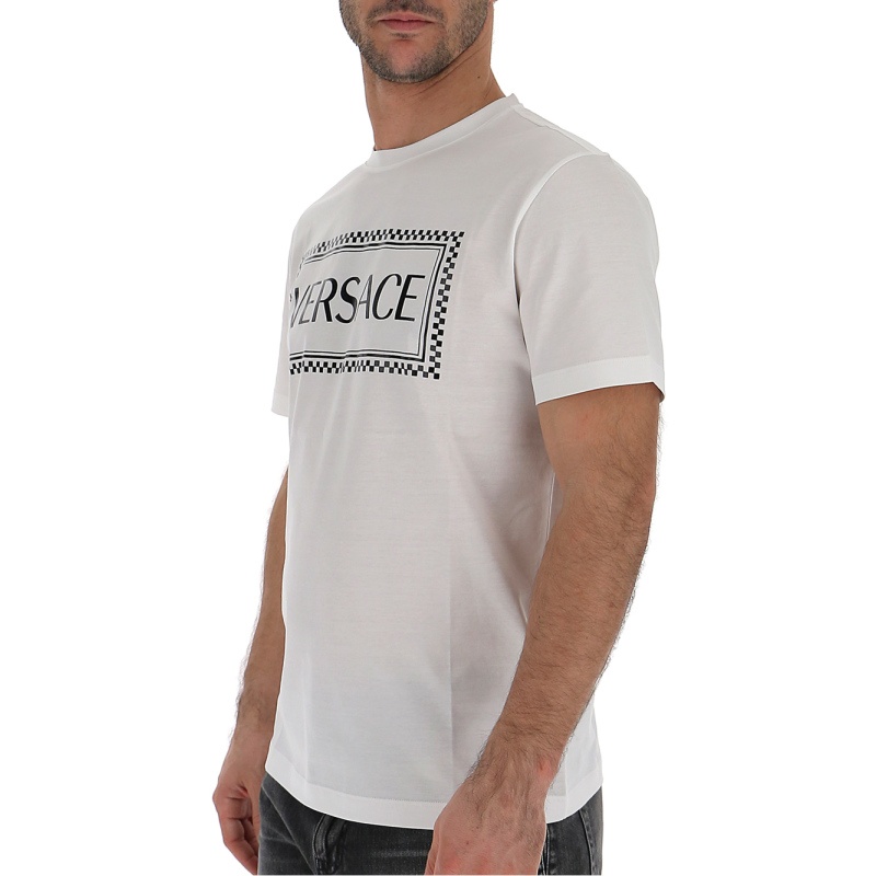 Versace Embroidered Logo T-shirt In White