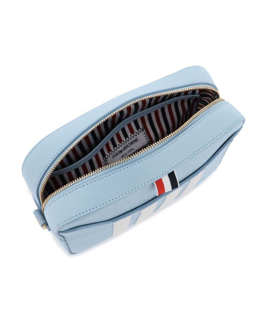 Thom Browne 4-bar Striped Zip-up Crossbody Bag In Blue